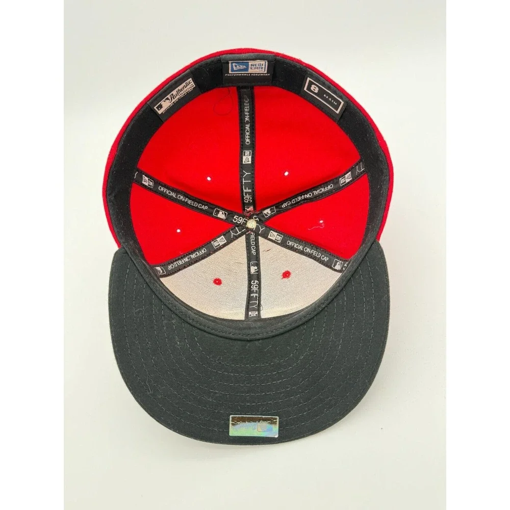 New Era 59FIFTY Cincinnati‎ Reds Baseball Cap Hat 8 Black Red Made in USA MLB